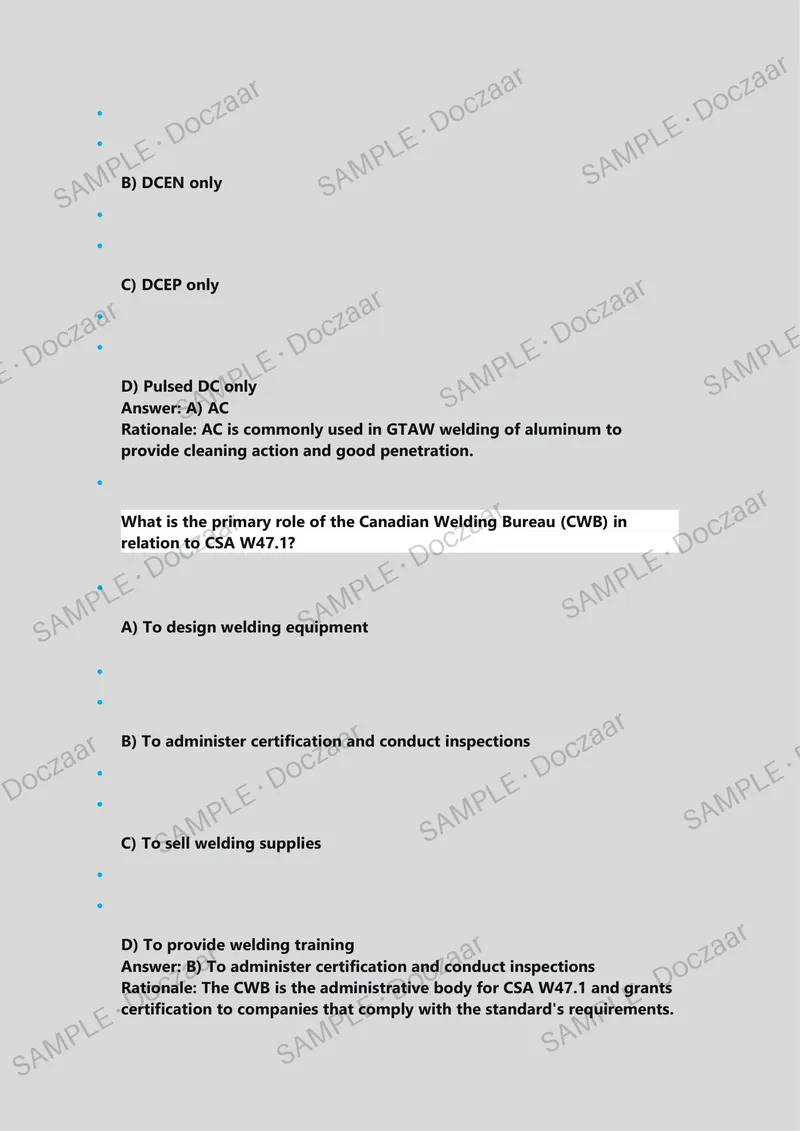 Preview page 19 of CSA W47.1 Final Exam Questions And Answers Practice Questions with Solutions Newest | Already Graded A+