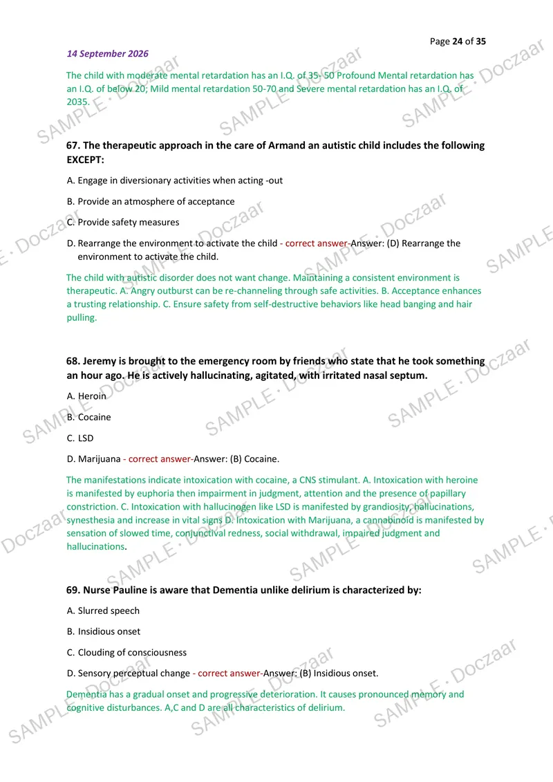 Preview page 24 of RNPedia: PNLE NP5 Test 1 NEWEST 2026/2027 ACTUAL  EXAM 100 QUESTIONS AND CORRECT (VERIFIED ANSWERS)  COVERING RECENT AND