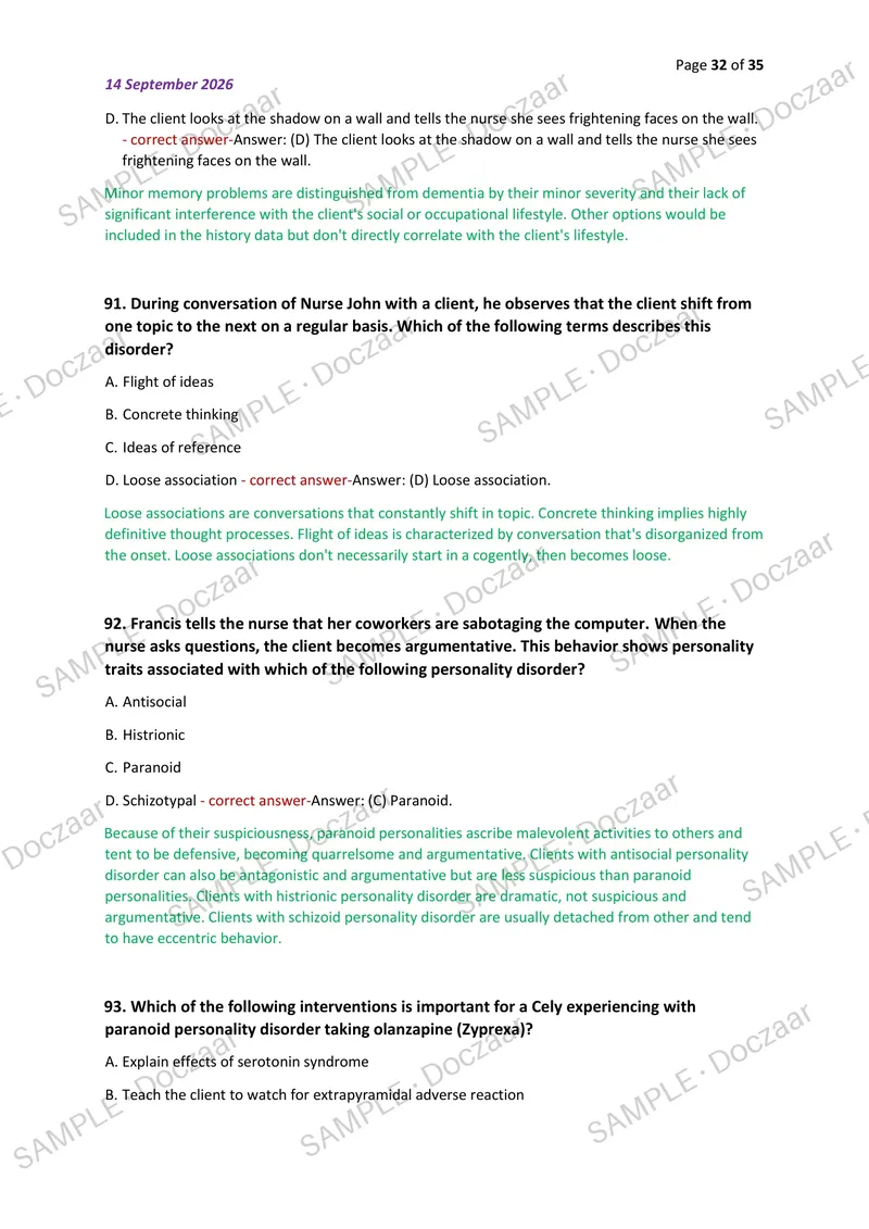 Preview page 32 of RNPedia: PNLE NP5 Test 1 NEWEST 2026/2027 ACTUAL  EXAM 100 QUESTIONS AND CORRECT (VERIFIED ANSWERS)  COVERING RECENT AND