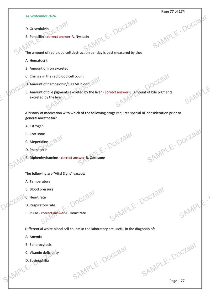Preview page 77 of Clinical Pharmacy EXAM NEWEST 2026/2027  ACTUAL EXAM TESTBANK 750 QUESTIONS AND  CORRECT DETAILED ANSWERS (VERIFIED ANSW