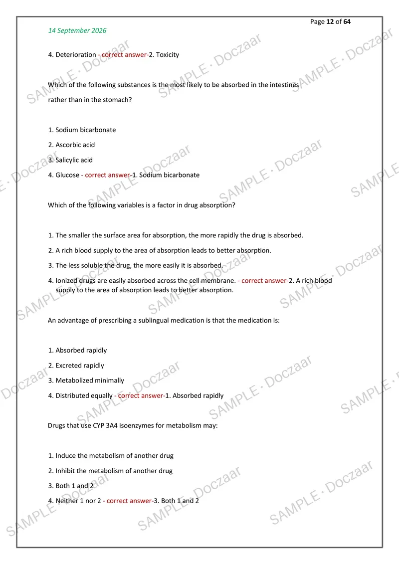 Preview page 12 of Nurs 615 exam 1 NEWEST 2026/2027 ACTUAL   TESTBANJ EXAM 300 QUESTIONS AND CORRECT  (VERIFIED ANSWERS) COVERING RECENT AN