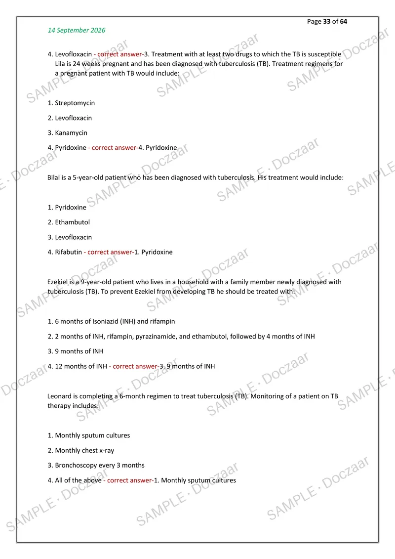 Preview page 33 of Nurs 615 exam 1 NEWEST 2026/2027 ACTUAL   TESTBANJ EXAM 300 QUESTIONS AND CORRECT  (VERIFIED ANSWERS) COVERING RECENT AN