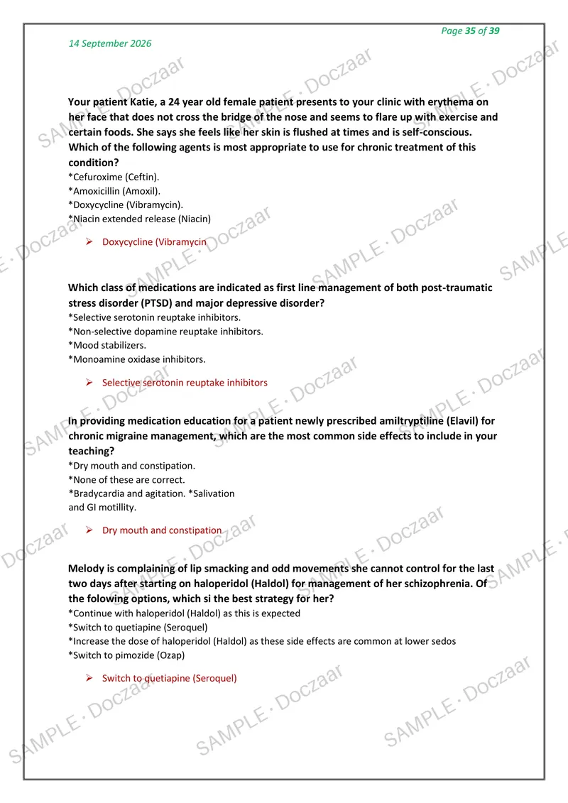 Preview page 35 of NR 603 CEA NEWEST 2026/2027 ACTUAL TESTBANK EXAM 200 QUESTIONS AND CORRECT DETAILED ANSWERS (VERIFIED ANSWERS) COVER
