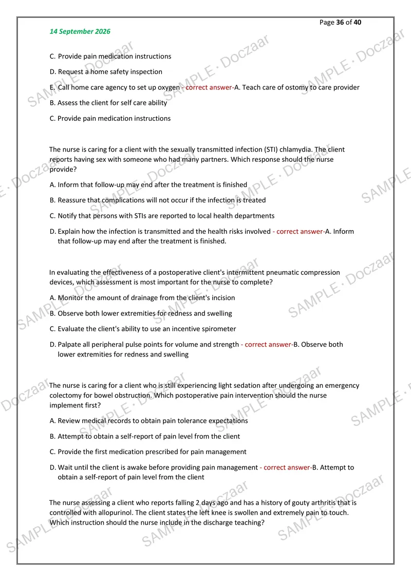 Preview page 36 of HESI RN EXIT EXAM WITH NGN LATEST VERSION B   NEWEST 2026/2027 ACTUAL EXAM 160 QUESTIONS  AND CORRECT DETAILED ANSWERS (