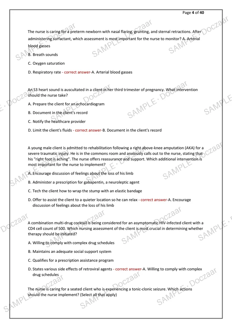 Preview page 4 of HESI RN EXIT EXAM WITH NGN LATEST VERSION B   NEWEST 2026/2027 ACTUAL EXAM 160 QUESTIONS  AND CORRECT DETAILED ANSWERS (