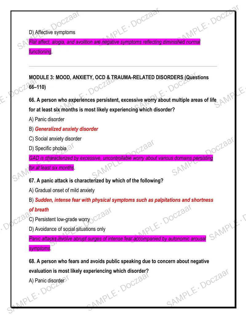 Preview page 22 of PSYC 210 Final Exam — Abnormal Psychology Portage  Learning Exam | Complete -Questions with Bold-Italic  Verified Answer