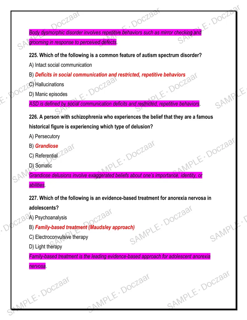 Preview page 69 of PSYC 210 Final Exam — Abnormal Psychology Portage  Learning Exam | Complete -Questions with Bold-Italic  Verified Answer