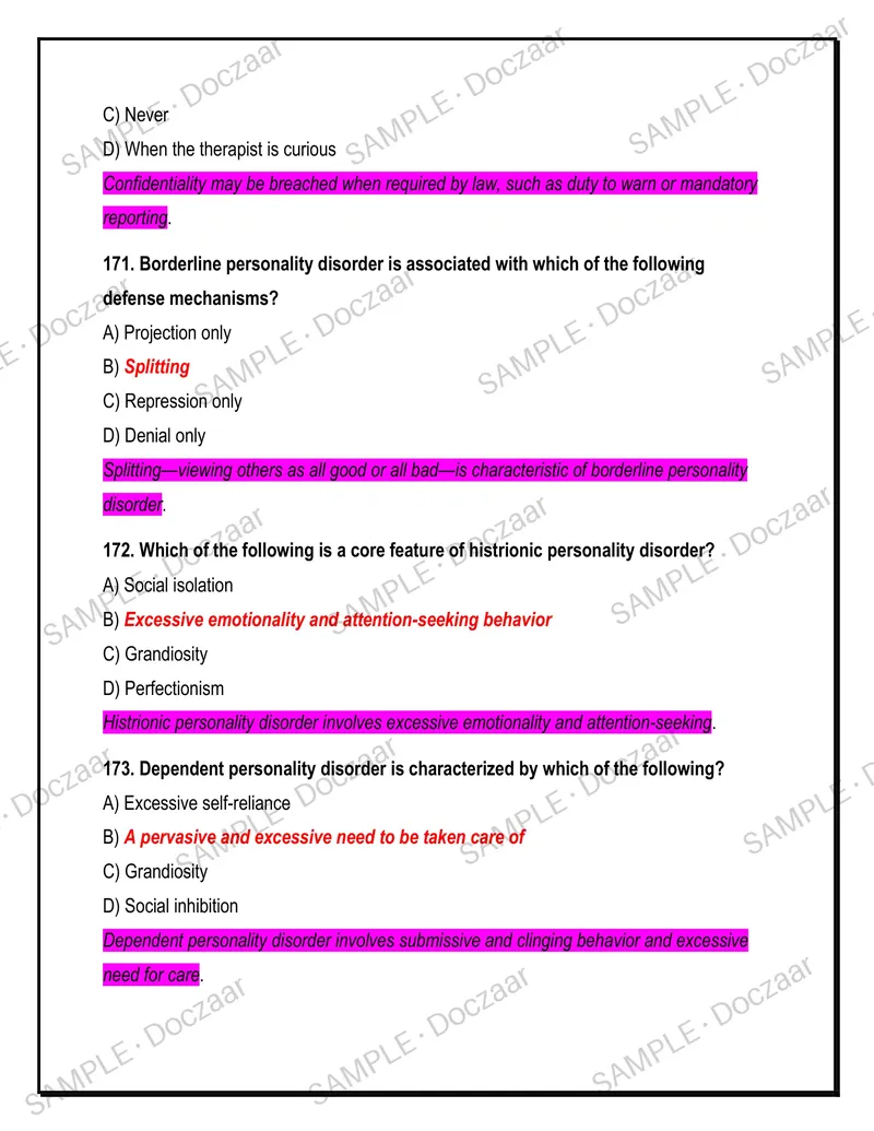 Preview page 53 of PSYC 210 Final Exam — Abnormal Psychology Portage  Learning Exam | Complete -Questions with Bold-Italic  Verified Answer