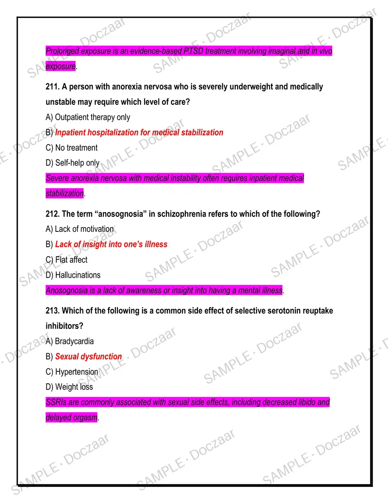 Preview page 65 of PSYC 210 Final Exam — Abnormal Psychology Portage  Learning Exam | Complete -Questions with Bold-Italic  Verified Answer