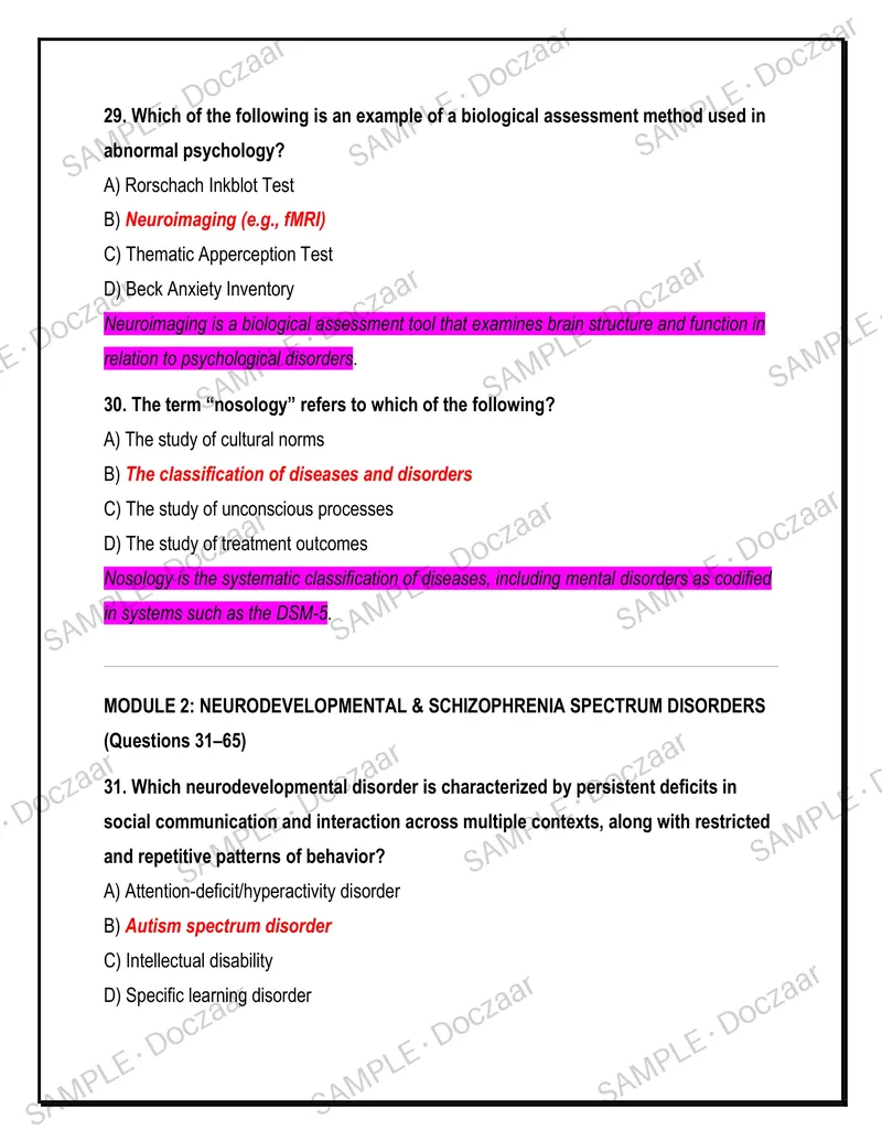 Preview page 11 of PSYC 210 Final Exam — Abnormal Psychology Portage  Learning Exam | Complete -Questions with Bold-Italic  Verified Answer
