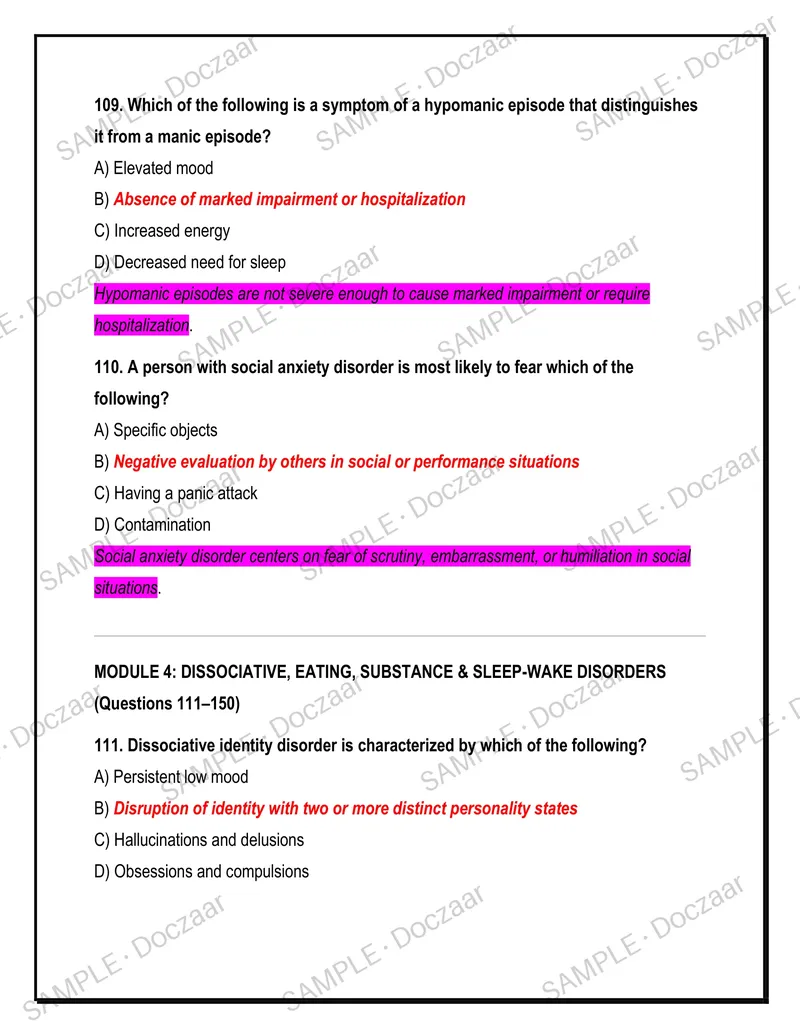 Preview page 35 of PSYC 210 Final Exam — Abnormal Psychology Portage  Learning Exam | Complete -Questions with Bold-Italic  Verified Answer