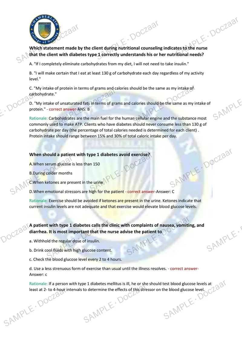 Preview page 9 of NUR 305A Final Exam Chamberlain NEWEST TEST EXAM 130 COMPREHENSIVE QUESTIONS /FREQUENTLY MOST TESTED QUESTIONS AND VER