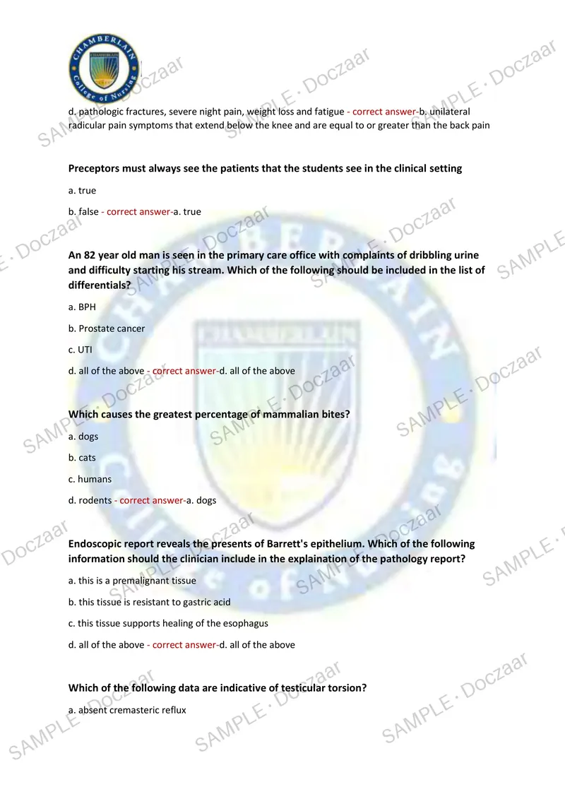 Preview page 3 of NUR 511 FINAL EXAM Chamberlain NEWEST TEST EXAM 100 COMPREHENSIVE QUESTIONS /FREQUENTLY MOST TESTED QUESTIONS AND VERI