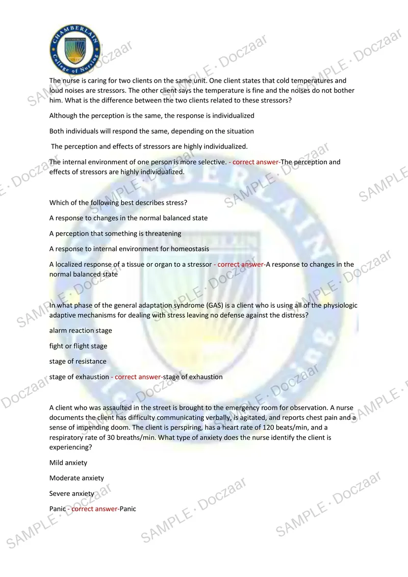 Preview page 48 of NUR 230 FINAL EXAM Chamberlain NEWEST TEST EXAM  200 COMPREHENSIVE QUESTIONS /FREQUENTLY MOST  TESTED QUESTIONS AND VERI