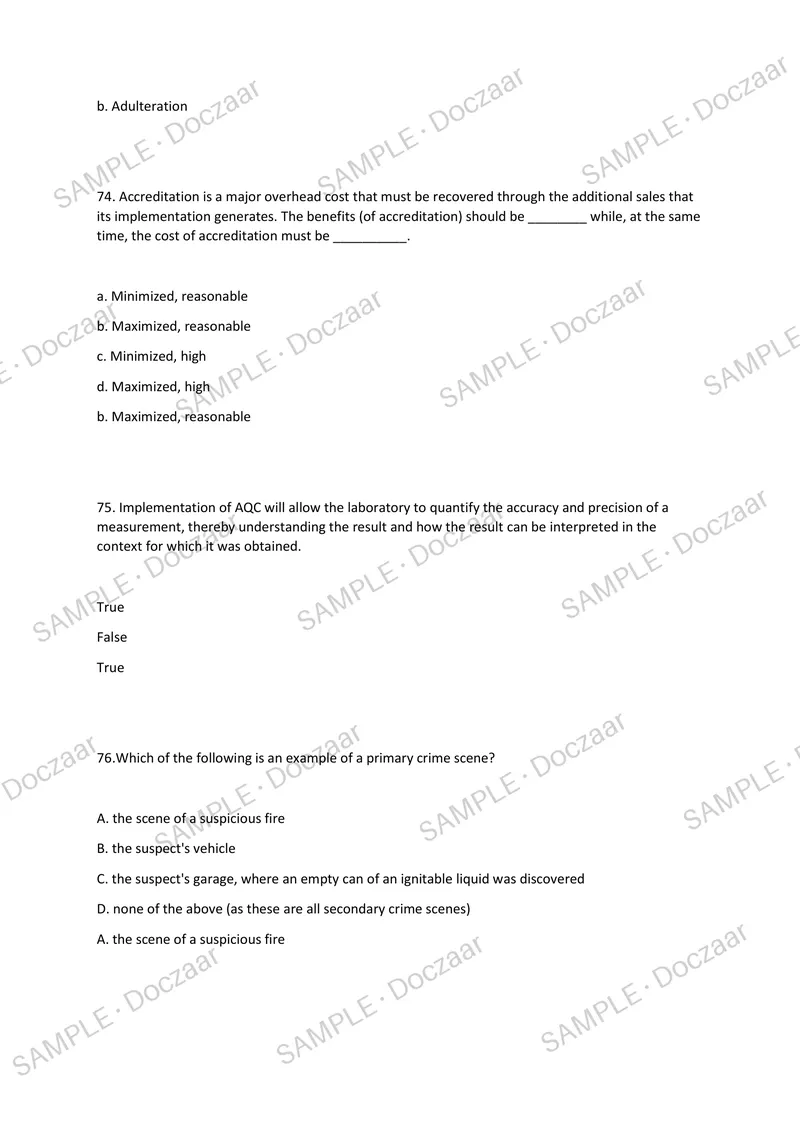 Preview page 22 of Forensic Science Final Exam 2026/2027 NEWEST  TESTBANK EXAM 250 COMPREHENSIVE QUESTIONS  /FREQUENTLY MOST TESTED QUESTIO