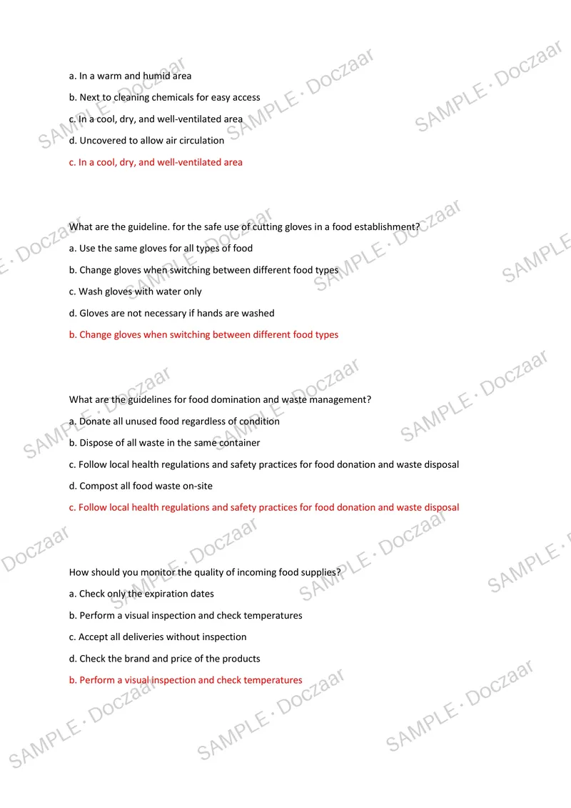 Preview page 13 of NYC Food Protection Final  2026/2027 NEWEST TEST  EXAM 100 COMPREHENSIVE QUESTIONS /FREQUENTLY  MOST TESTED QUESTIONS AN