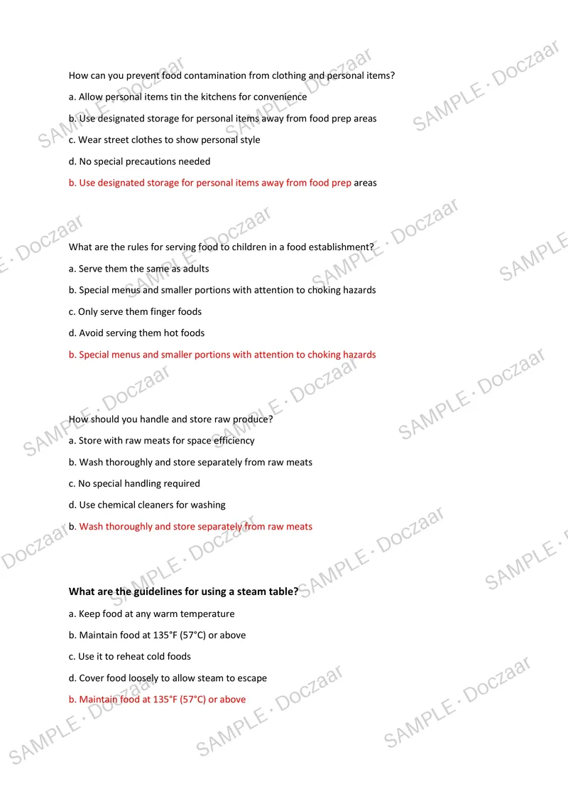 Preview page 20 of NYC Food Protection Final  2026/2027 NEWEST TEST  EXAM 100 COMPREHENSIVE QUESTIONS /FREQUENTLY  MOST TESTED QUESTIONS AN