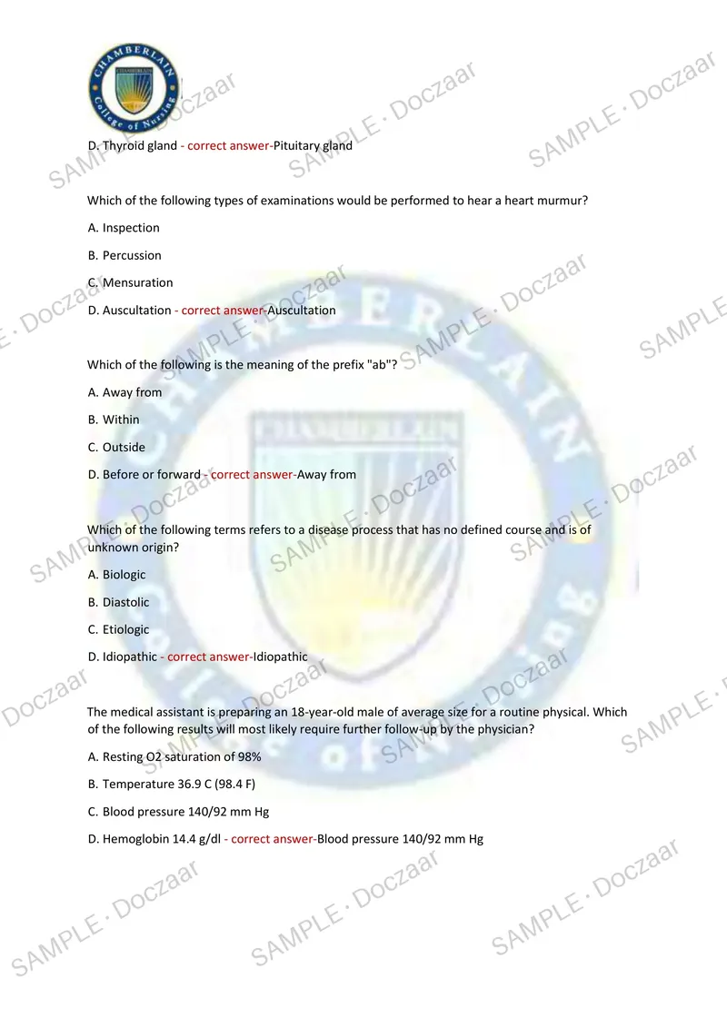 Preview page 14 of CMA (AAMA) Exam 2026/2027 | 200 High-Yield Questions & Verified Answers | Latest Test Prep | Recent & Most Tested Topics