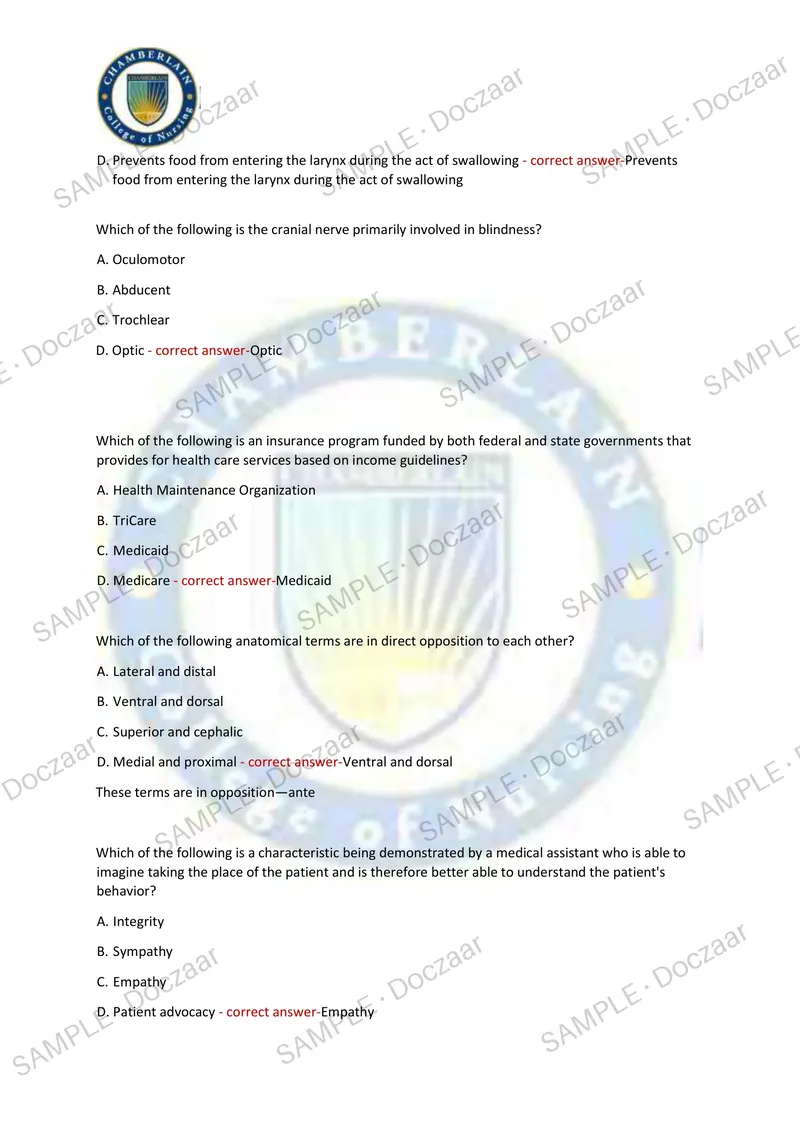 Preview page 27 of CMA (AAMA) Exam 2026/2027 | 200 High-Yield Questions & Verified Answers | Latest Test Prep | Recent & Most Tested Topics