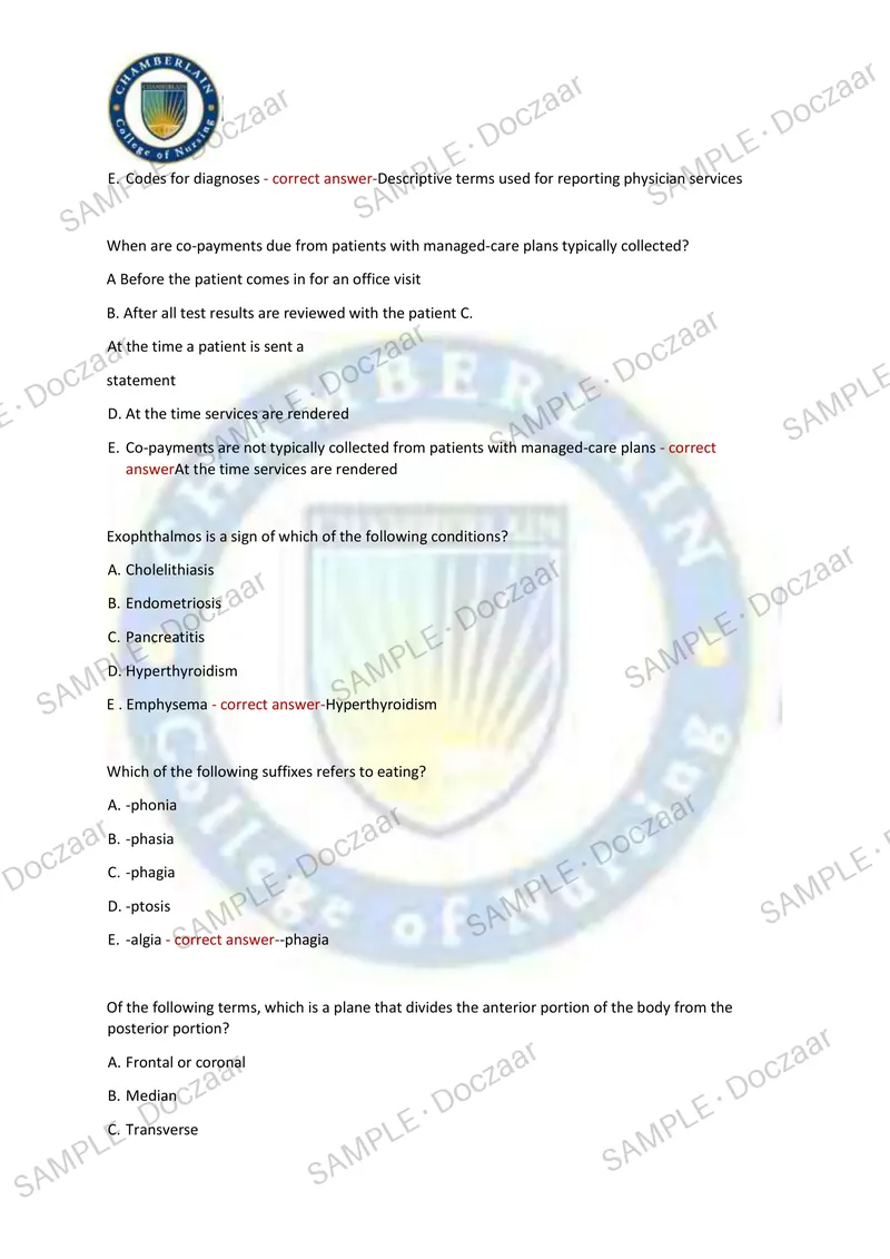 Preview page 12 of AAMA NEWEST 2026/2027 ACTUAL EXAM 200  QUESTIONS AND CORRECT (VERIFIED ANSWERS)  COVERING RECENT AND MOST TESTED QUESTIO