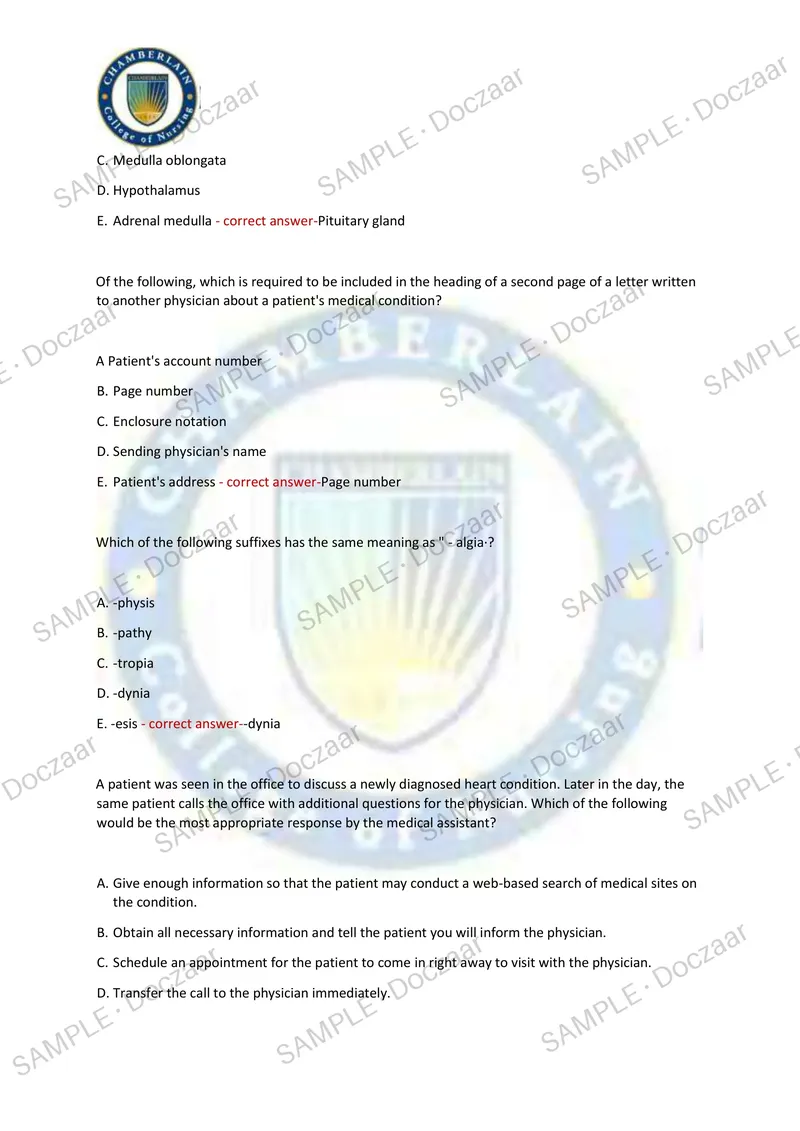 Preview page 44 of AAMA NEWEST 2026/2027 ACTUAL EXAM 200  QUESTIONS AND CORRECT (VERIFIED ANSWERS)  COVERING RECENT AND MOST TESTED QUESTIO
