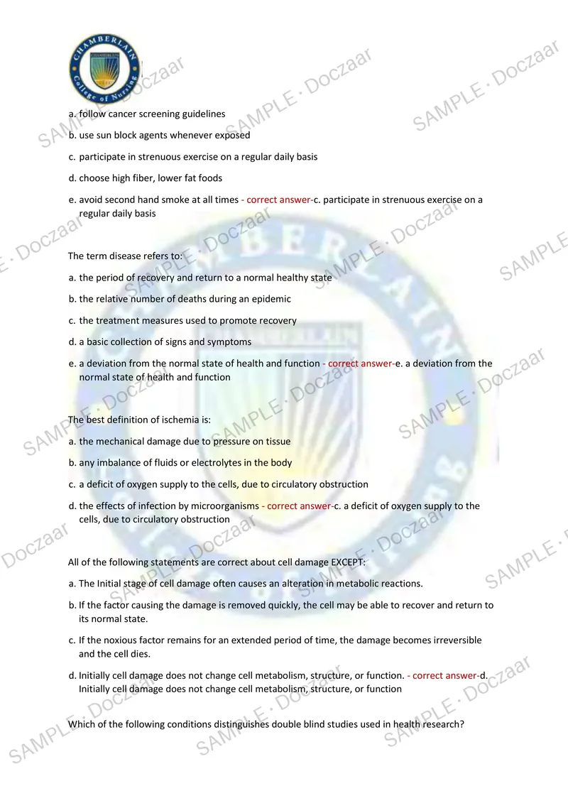 Preview page 13 of Pathophysiology Exam2 NEWEST 2026/2027 ACTUAL EXAM 180 QUESTIONS AND CORRECT (VERIFIED ANSWERS) COVERING RECENT AND MO