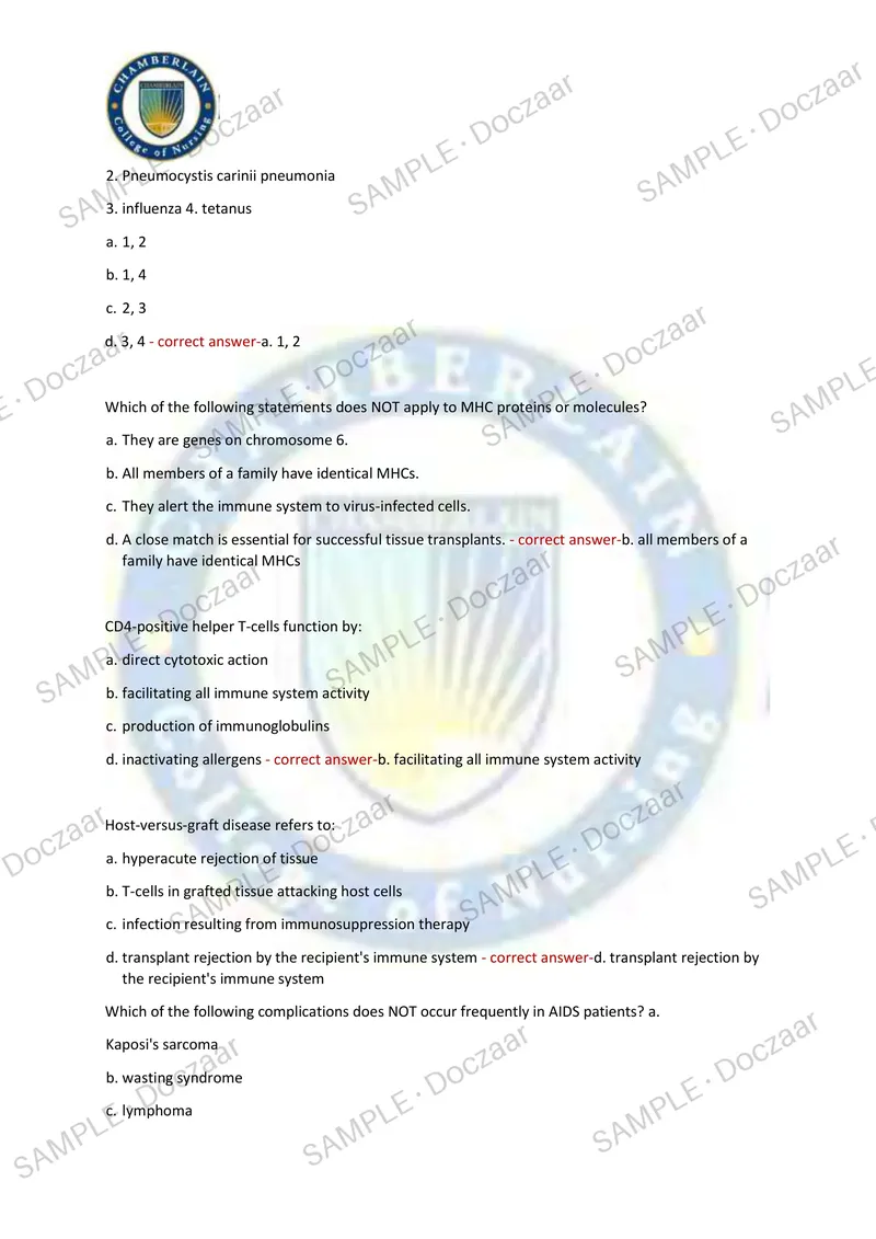 Preview page 28 of PATHOPHYSIOLOGY EXAM 1 2026/2027 | 180 HIGH-YIELD QUESTIONS & VERIFIED ANSWERS | UPDATED TEST PREP | RECENT & MOST TEST