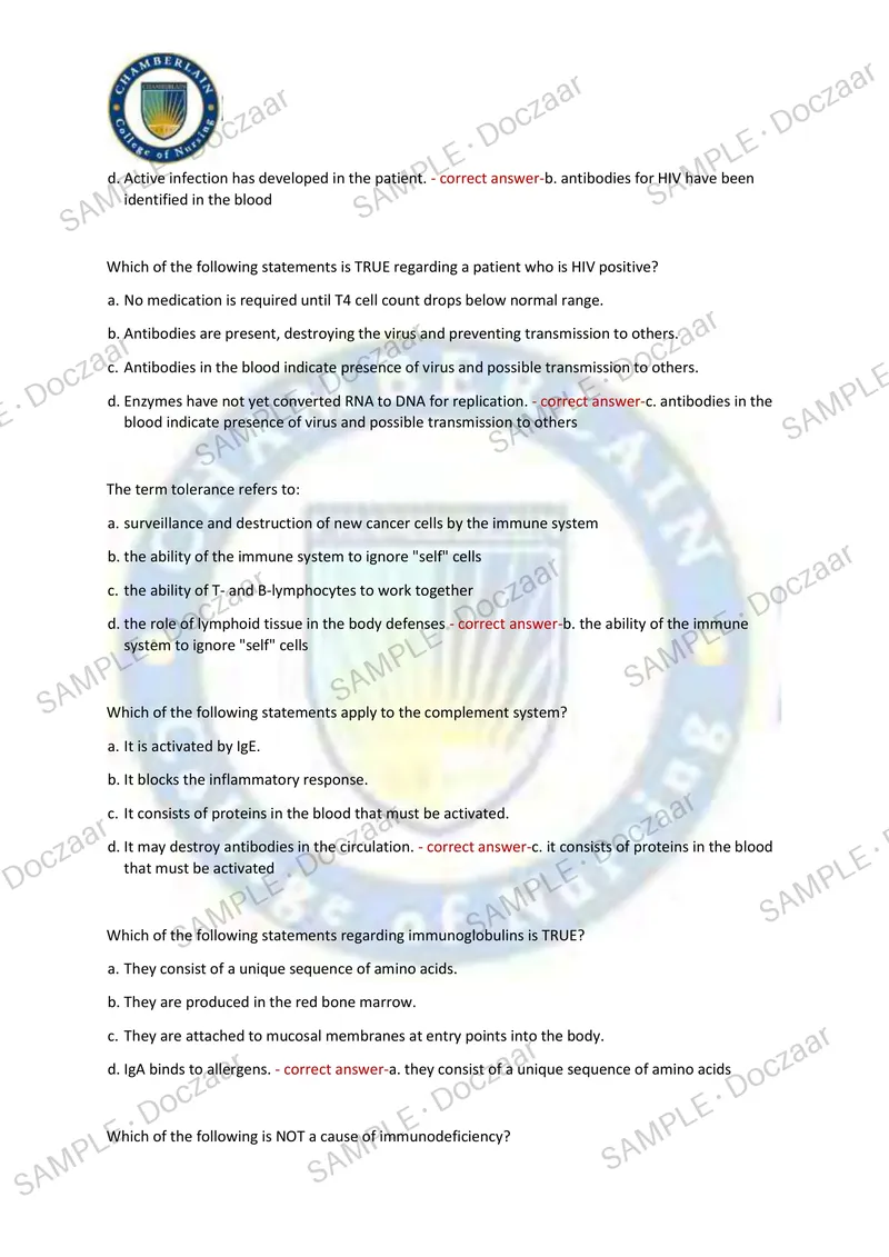 Preview page 30 of PATHOPHYSIOLOGY EXAM 1 2026/2027 | 180 HIGH-YIELD QUESTIONS & VERIFIED ANSWERS | UPDATED TEST PREP | RECENT & MOST TEST