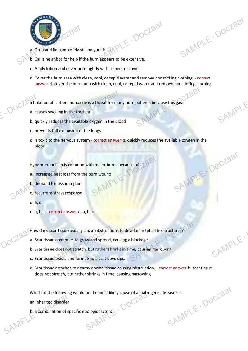 Preview page 4 of PATHOPHYSIOLOGY EXAM 1 2026/2027 | 180 HIGH-YIELD QUESTIONS & VERIFIED ANSWERS | UPDATED TEST PREP | RECENT & MOST TEST