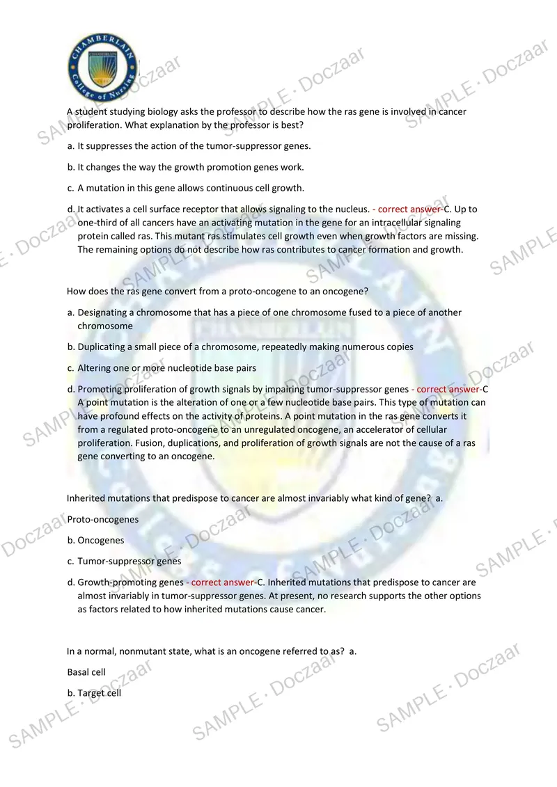 Preview page 13 of ADVANCED PATHOPHYSIOLOGY FINAL EXAM 2026/2027 | 250 HIGH-YIELD QUESTIONS & VERIFIED ANSWERS | LATEST TEST PREP | MOST TE