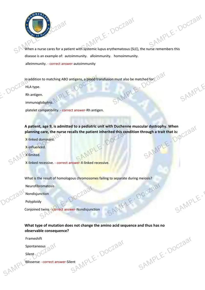 Preview page 7 of NIGHTINGALE PATHOPHYSIOLOGY FINAL EXAM 2026/2027 | 75 HIGH-YIELD QUESTIONS & VERIFIED ANSWERS | LATEST TEST PREP | RECEN