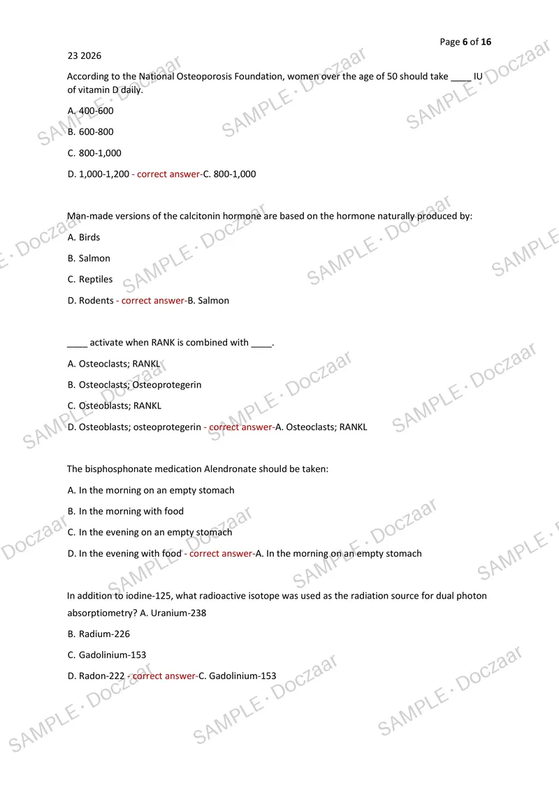 Preview page 6 of DXA MOCK EXAM 2026/2027 | 75 HIGH-YIELD QUESTIONS & VERIFIED ANSWERS | LATEST TEST PREP | RECENT & MOST TESTED TOPICS |