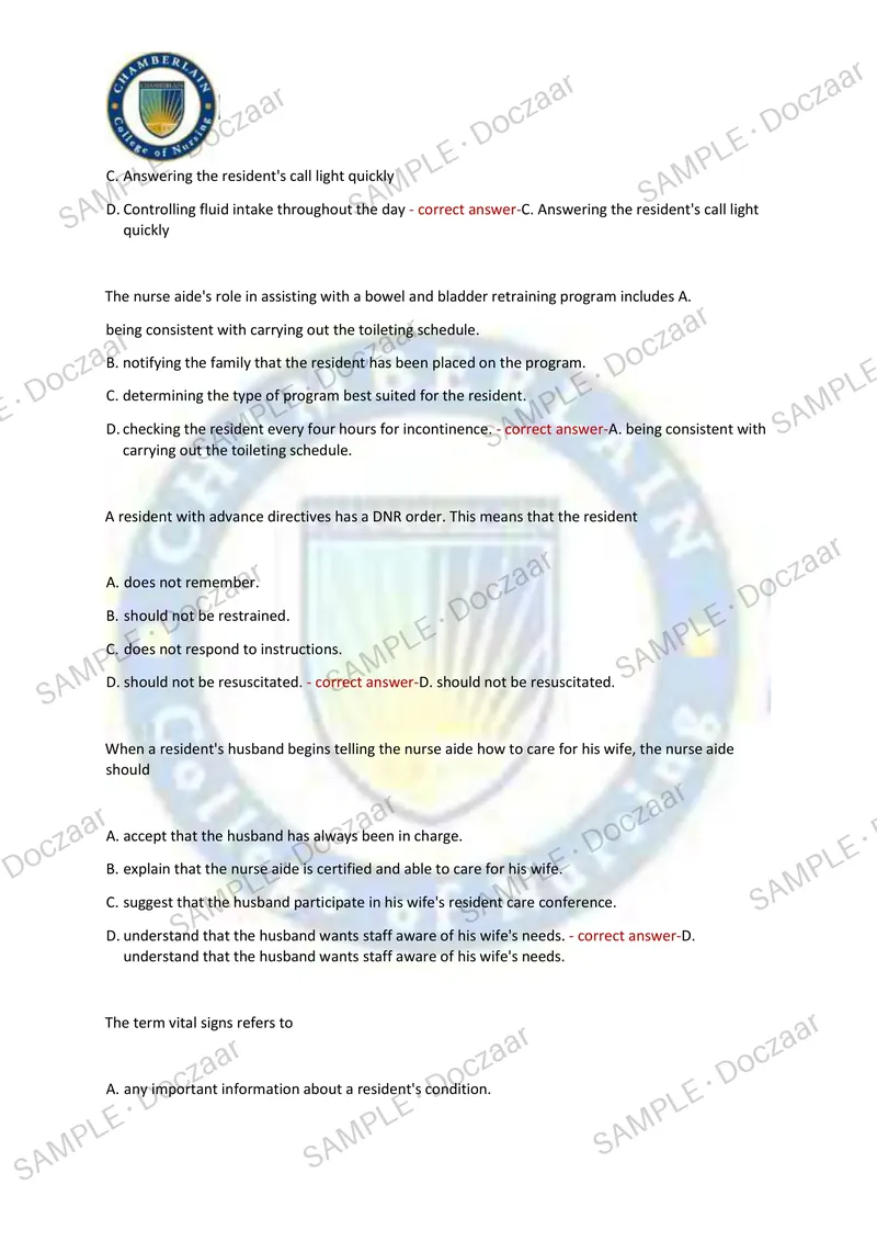 Preview page 45 of PROMETRIC CNA EXAM 2026/2027 | 350 HIGH-YIELD QUESTIONS & VERIFIED ANSWERS | LATEST TESTBANK | RECENT & MOST TESTED TOPI