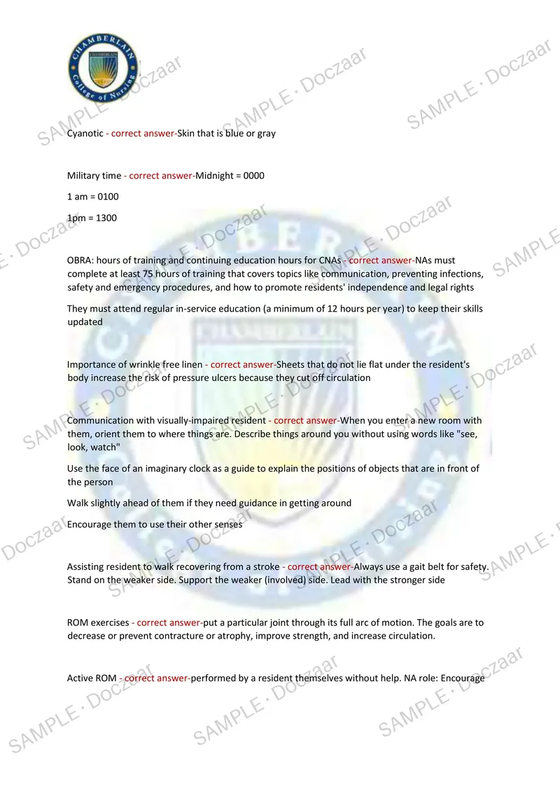 Preview page 54 of PROMETRIC CNA EXAM 2026/2027 | 350 HIGH-YIELD QUESTIONS & VERIFIED ANSWERS | LATEST TESTBANK | RECENT & MOST TESTED TOPI