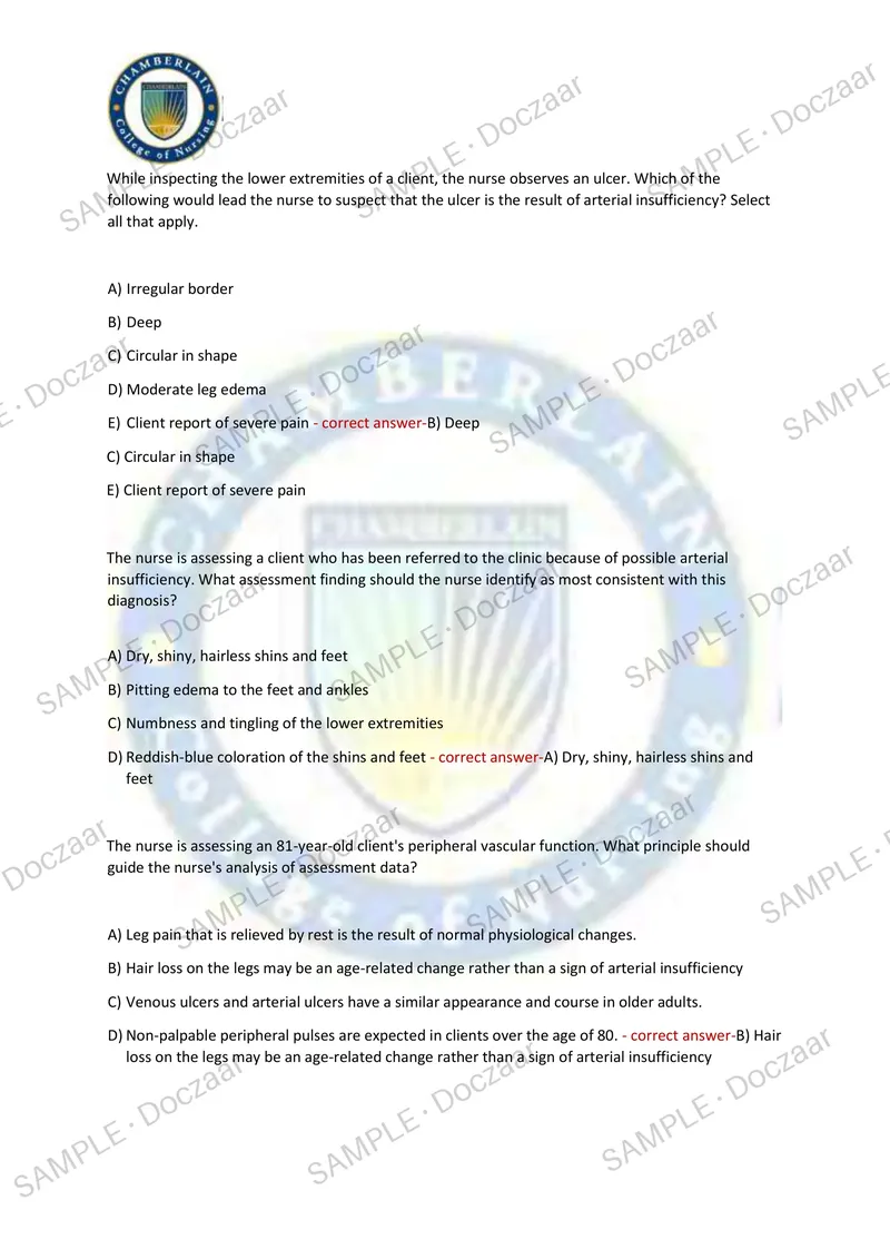 Preview page 40 of HEALTH ASSESSMENT EXAM 1 2026/2027 | 250 HIGH-YIELD QUESTIONS & VERIFIED ANSWERS | LATEST TESTBANK | RECENT & MOST TESTE