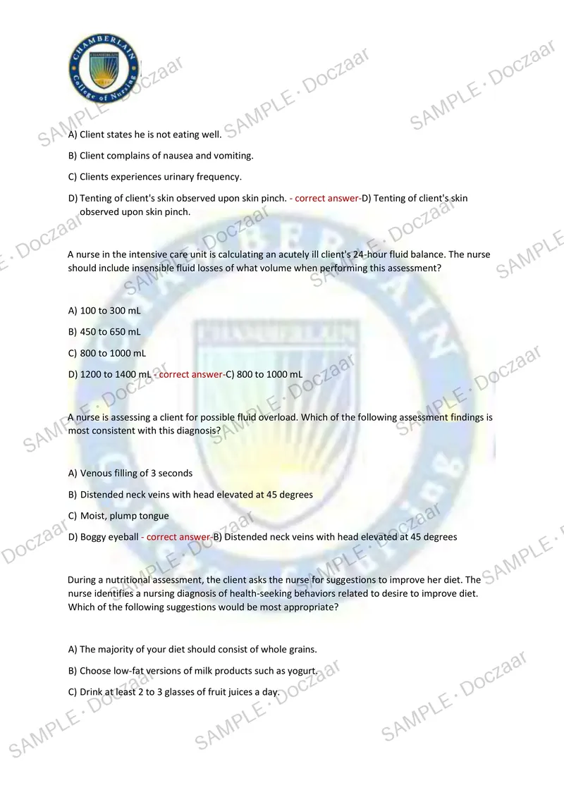 Preview page 13 of HEALTH ASSESSMENT EXAM 2 2026/2027 | 250 HIGH-YIELD QUESTIONS & VERIFIED ANSWERS | LATEST TESTBANK | RECENT & MOST TESTE