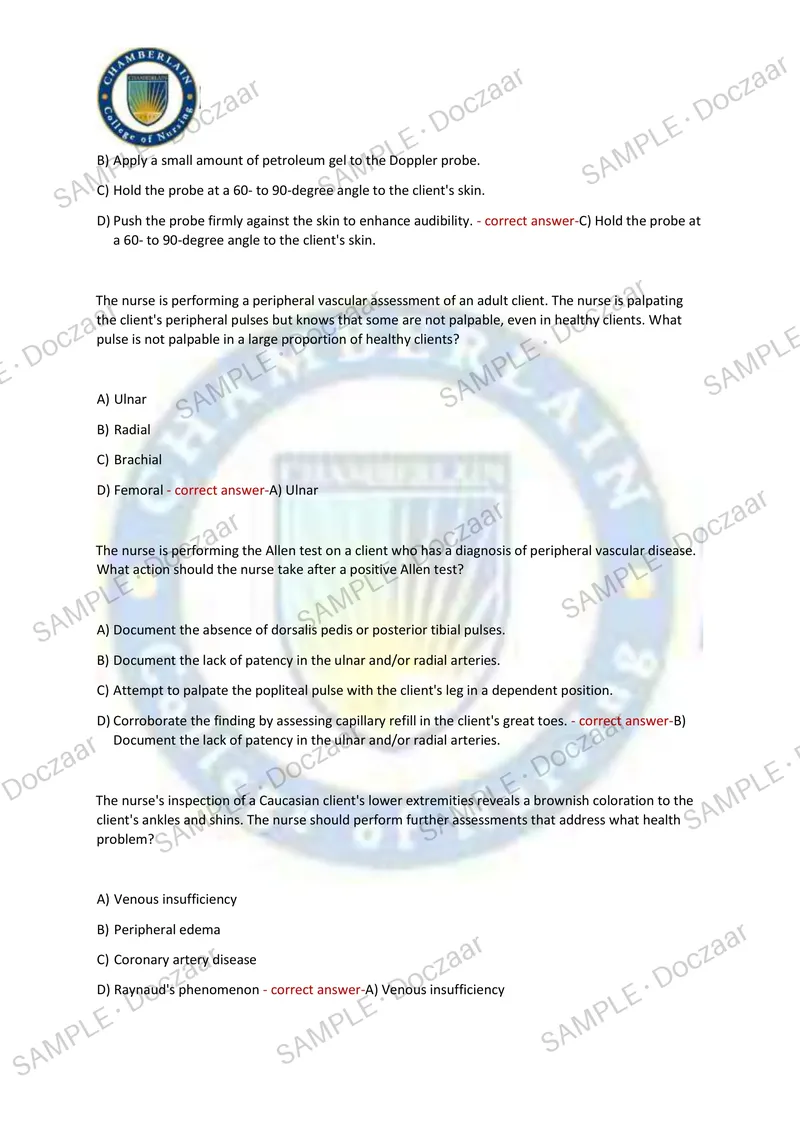 Preview page 42 of HEALTH ASSESSMENT EXAM 2 2026/2027 | 250 HIGH-YIELD QUESTIONS & VERIFIED ANSWERS | LATEST TESTBANK | RECENT & MOST TESTE
