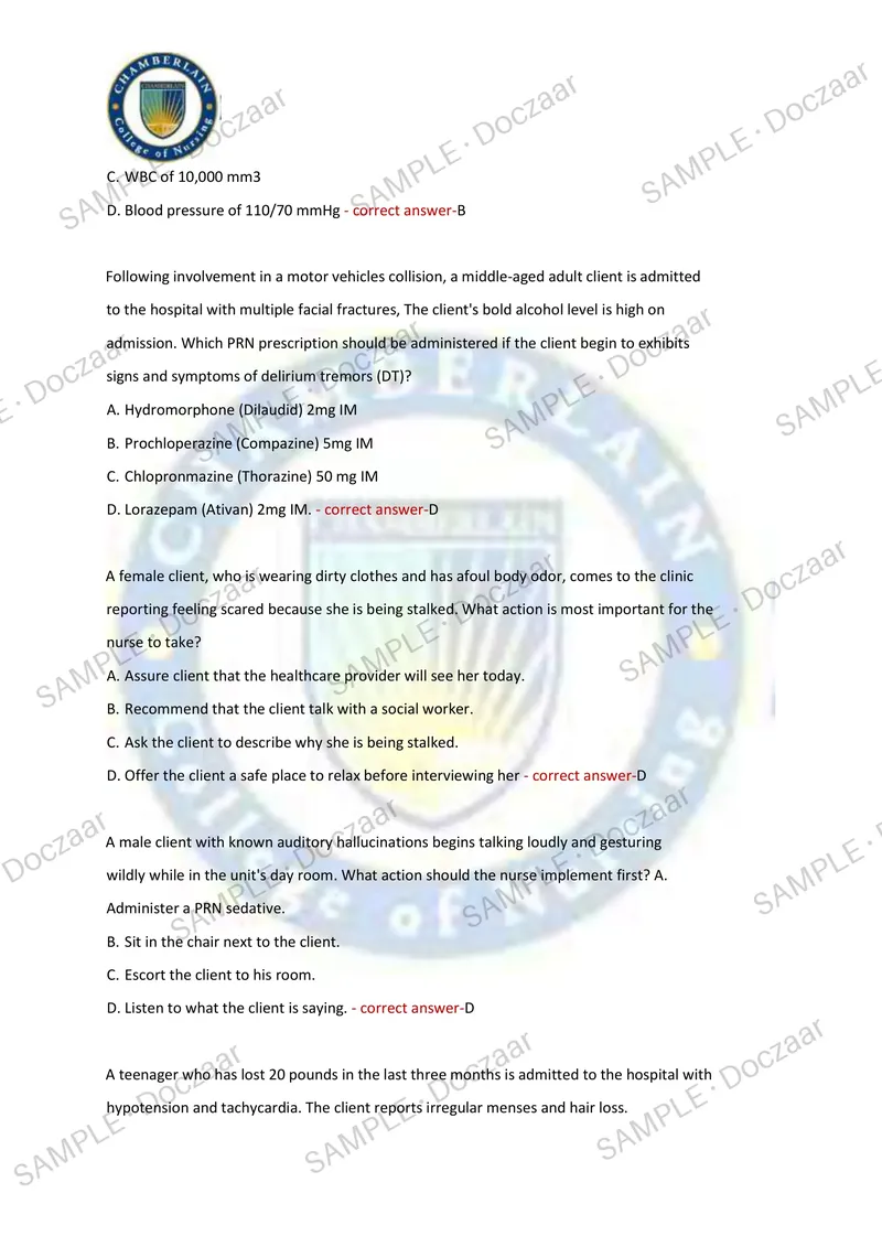 Preview page 34 of Preparing for the HESI Mental Health Exam 2026/2027? This comprehensive resource contains 160 practice questions with ve