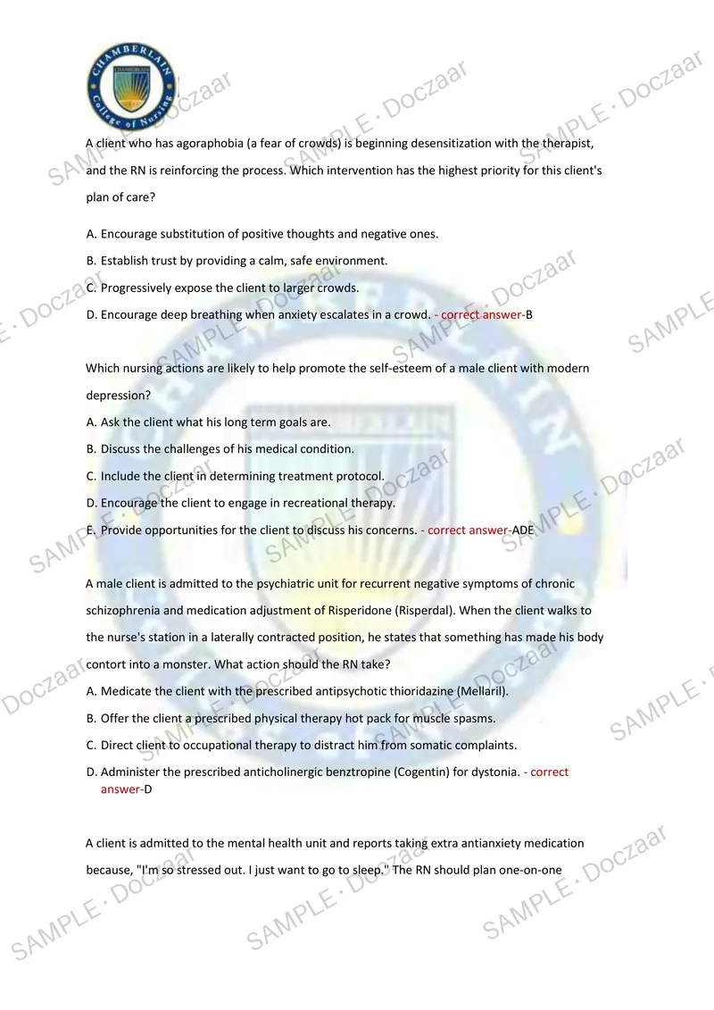 Preview page 4 of Preparing for the HESI Mental Health Exam 2026/2027? This comprehensive resource contains 160 practice questions with ve