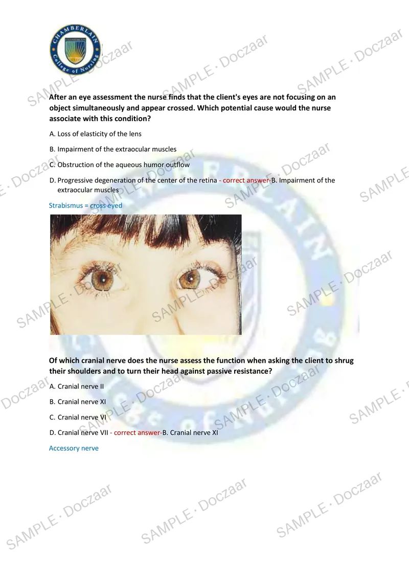 Preview page 8 of HEALTH ASSESSMENT HESI EXAM 2026/2027 | 75 HIGH-YIELD QUESTIONS & VERIFIED ANSWERS | LATEST TEST PREP | RECENT & MOST TE