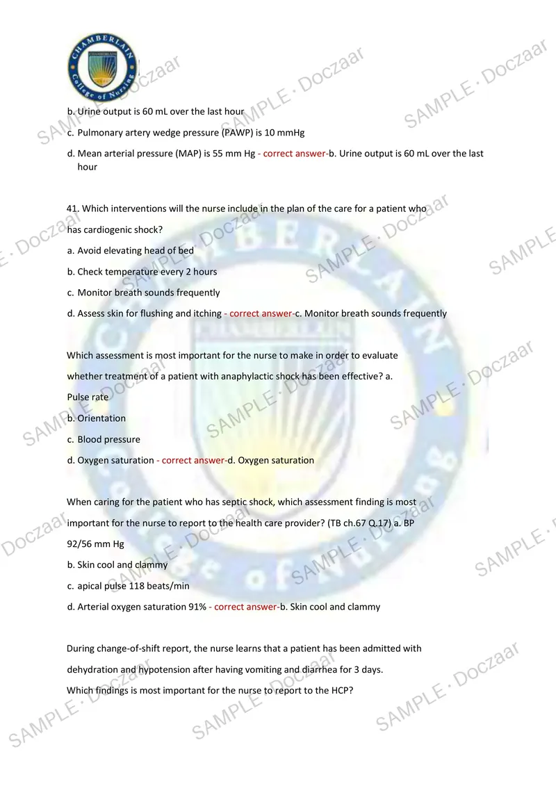 Preview page 13 of MED SURG PROCTORED EXAM 2026/2027 | 80 HIGH-YIELD QUESTIONS & VERIFIED ANSWERS | LATEST TEST PREP | RECENT & MOST TESTED