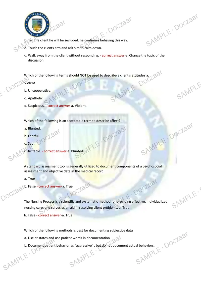 Preview page 6 of PN MENTAL HEALTH FINAL EXAM 2026/2027 | 150 HIGH-YIELD QUESTIONS & VERIFIED ANSWERS | LATEST TEST PREP | RECENT & MOST T