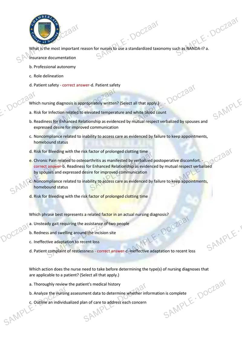 Preview page 6 of NURSING 205 EXAM 3 2026/2027 | 80 HIGH-YIELD QUESTIONS & VERIFIED ANSWERS | LATEST TEST PREP | RECENT & MOST TESTED TOPI