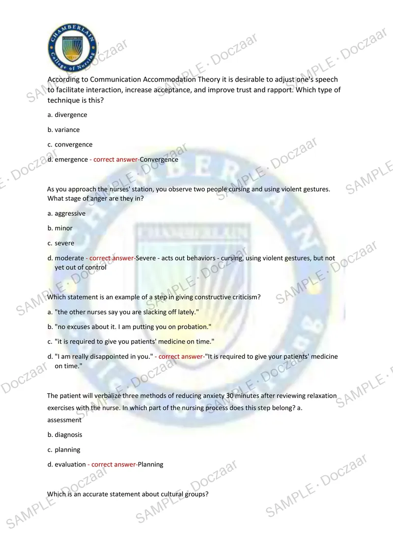Preview page 5 of Nursing 204 MIDTERM NEWEST 2026/2027 ACTUAL  EXAM 180 QUESTIONS AND CORRECT (VERIFIED ANSWERS)  COVERING RECENT AND MOST