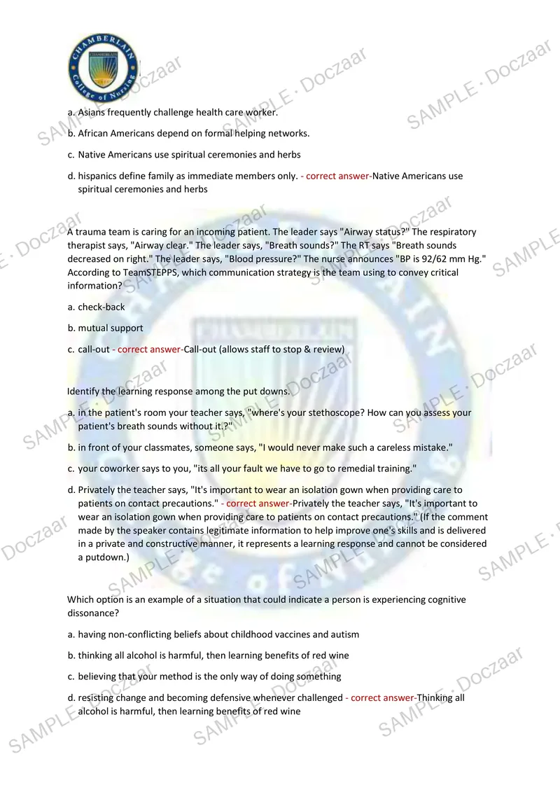 Preview page 3 of **NURSING 204 FINAL EXAM 2026/2027 | 180 HIGH-YIELD QUESTIONS & VERIFIED ANSWERS | LATEST TEST PREP | RECENT & MOST TEST