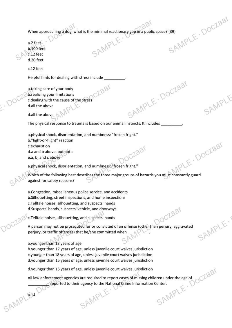 Preview page 42 of TCOLE EXAM 2026/2027 | 200 HIGH-YIELD QUESTIONS & VERIFIED ANSWERS | LATEST TESTBANK | RECENT & MOST TESTED TOPICS | A+