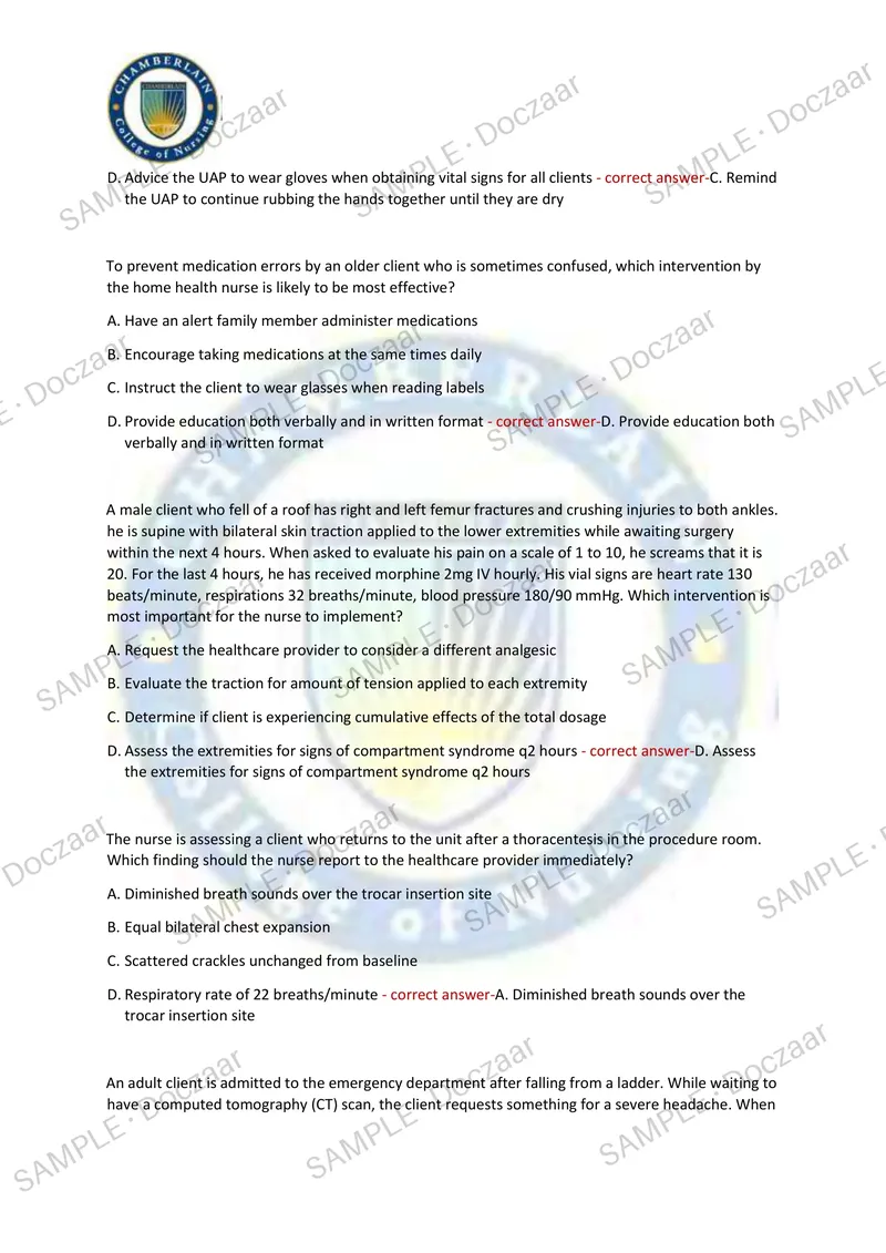 Preview page 12 of HESI RN EXIT V2 EXAM 2026/2027 | 150 HIGH-YIELD QUESTIONS & VERIFIED ANSWERS | LATEST TEST PREP | RECENT & MOST TESTED T