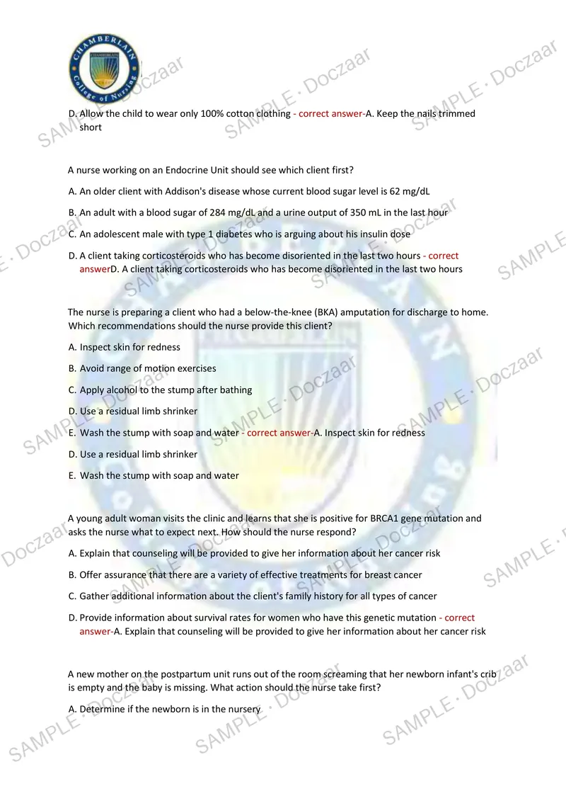 Preview page 19 of HESI RN EXIT V2 EXAM 2026/2027 | 150 HIGH-YIELD QUESTIONS & VERIFIED ANSWERS | LATEST TEST PREP | RECENT & MOST TESTED T