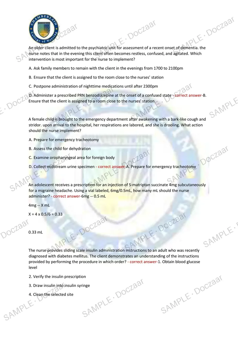 Preview page 32 of HESI RN EXIT V2 EXAM 2026/2027 | 150 HIGH-YIELD QUESTIONS & VERIFIED ANSWERS | LATEST TEST PREP | RECENT & MOST TESTED T