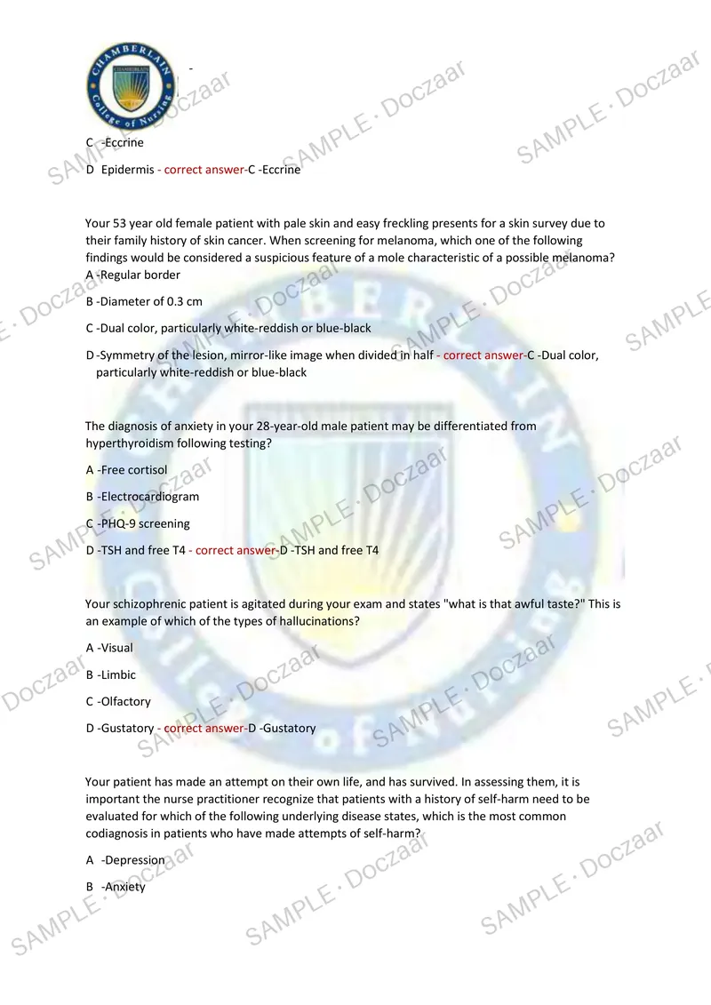 Preview page 21 of NR 511 CEA EXAM 2026/2027 | 150 HIGH-YIELD QUESTIONS & VERIFIED ANSWERS | LATEST TEST PREP | RECENT & MOST TESTED TOPICS